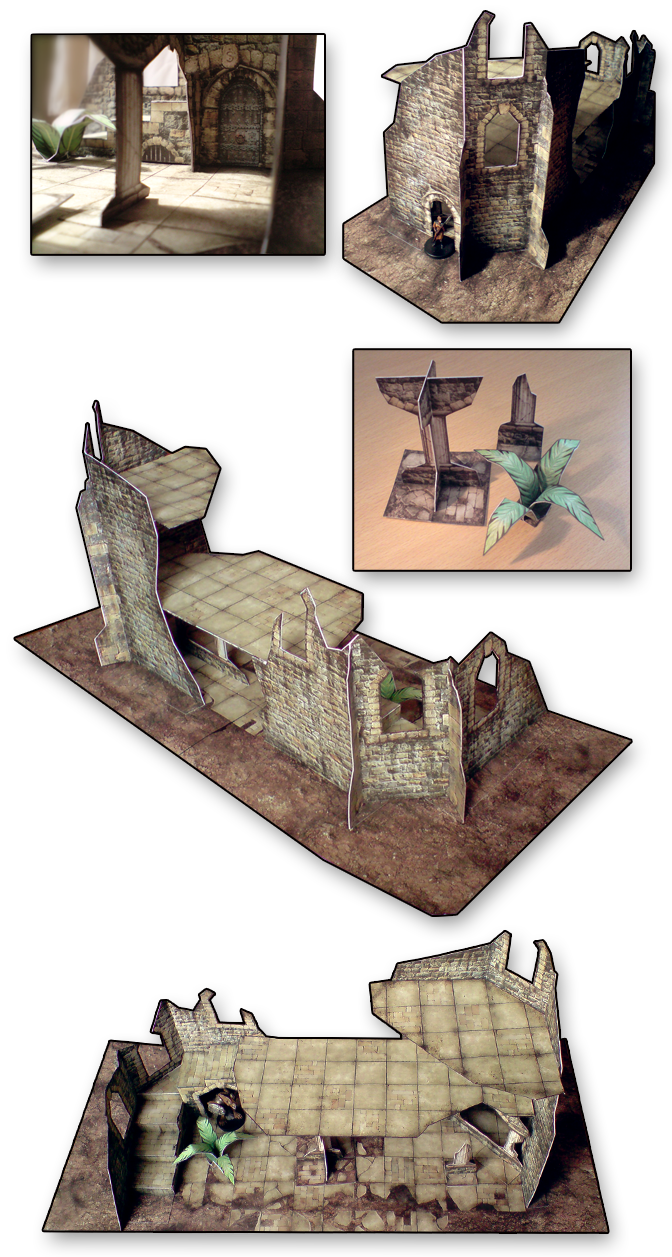 Forgotten ruin paper model Lord Zsezse Works